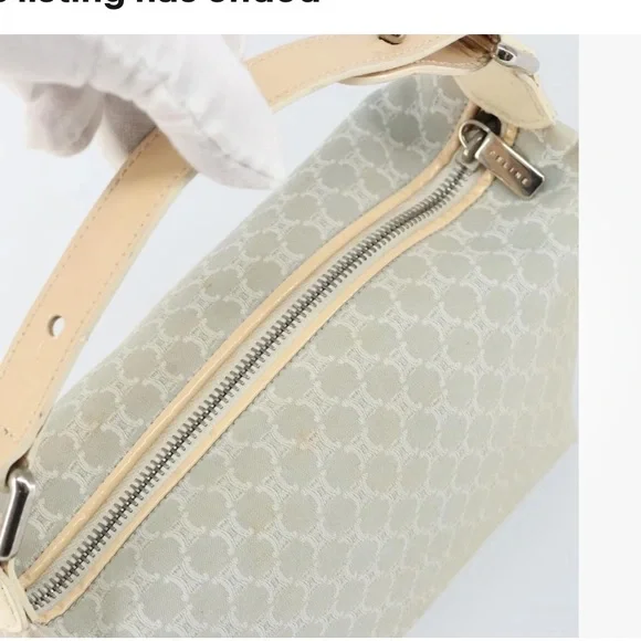 Celine Macadam Canvas handbag white silver - Picture 6 of 16